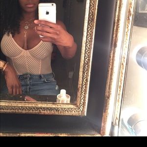 Black Chevron pattern lingerie styled bodysuit